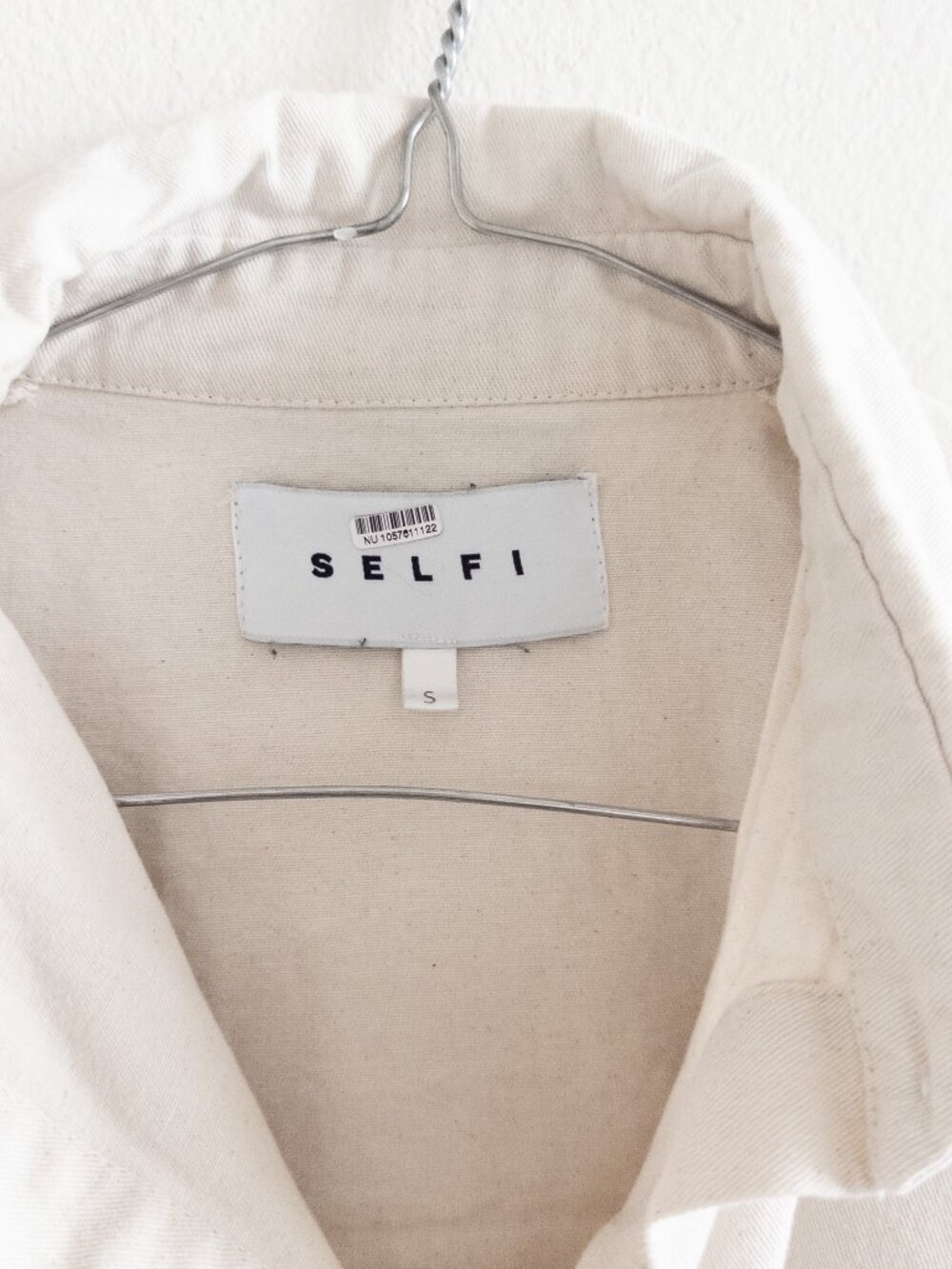 Selfi Two Wave Shirt Cropped Button Down Asymmetrical 100% Cotton, Size S - Picture 5 of 9